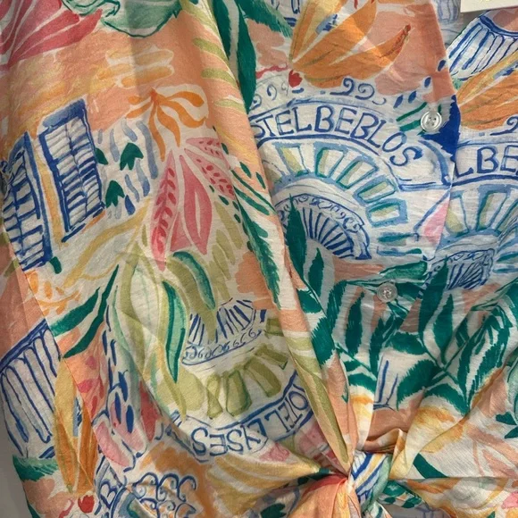 Chapter Multicolor Tie-Front Blouse - Picture 3 of 5